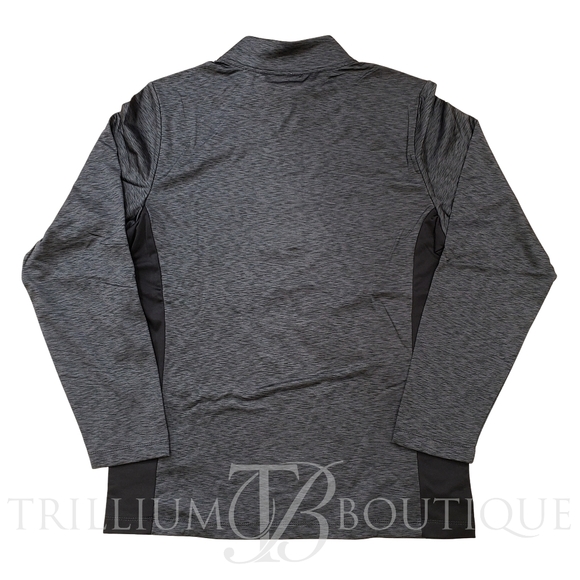 ASICS Mens Brushed Back Stretch Quarter Zip Pullover Graphite Grey Heather Large - Picture 2 of 3